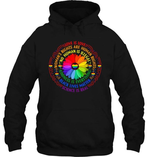 rainbow black lives matter science lgbt pride flower 2 hoodie