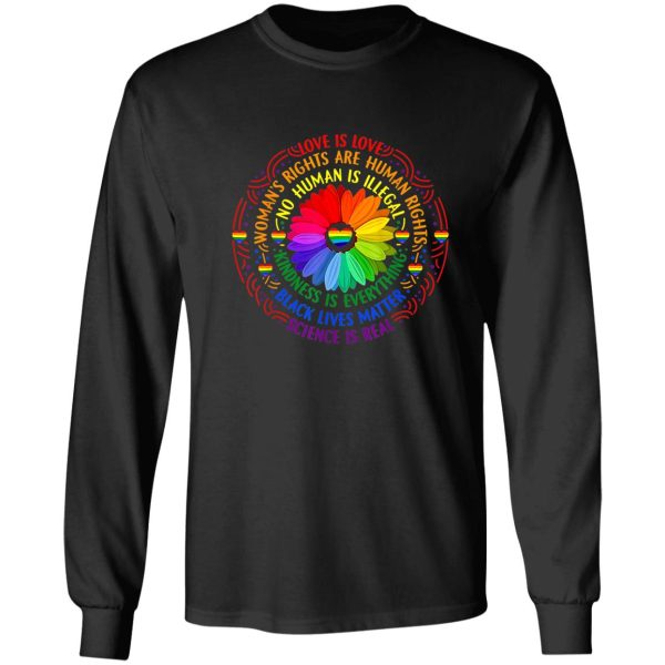 rainbow black lives matter science lgbt pride flower 2 long sleeve