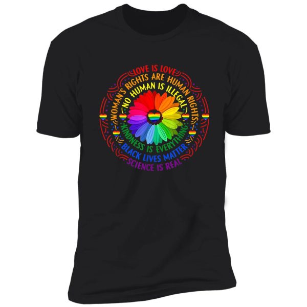 rainbow black lives matter science lgbt pride flower 2 shirt