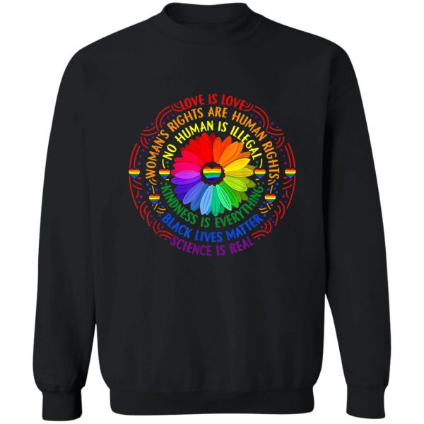 rainbow black lives matter science lgbt pride flower 2 sweatshirt