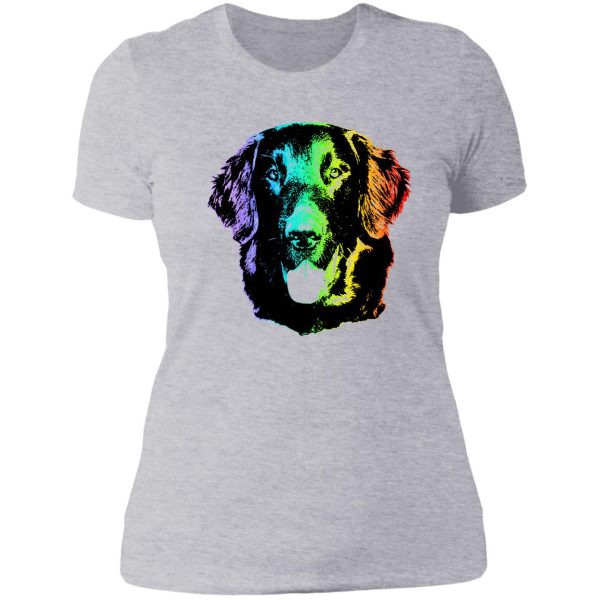 rainbow flat-coated retriever lady t-shirt