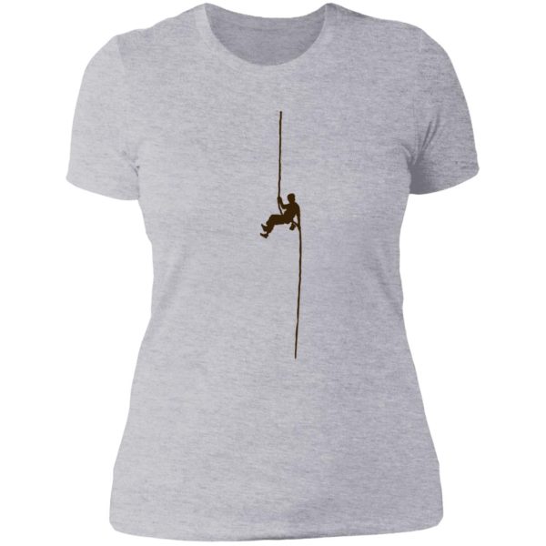 rappeling rock climbing lady t-shirt