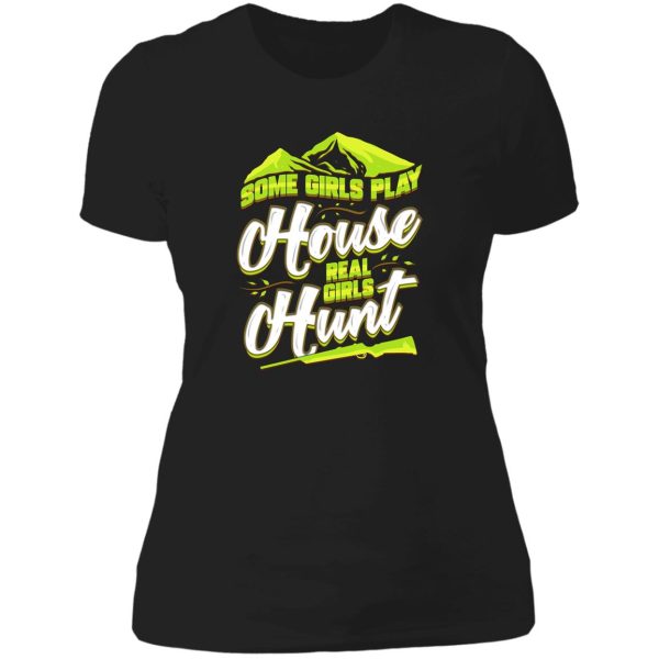 real girls hunt wife stag hunter ladies hunting lady t-shirt