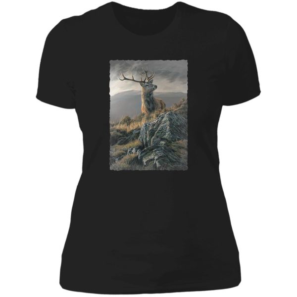 red deer stag royal monarch of the glen lady t-shirt