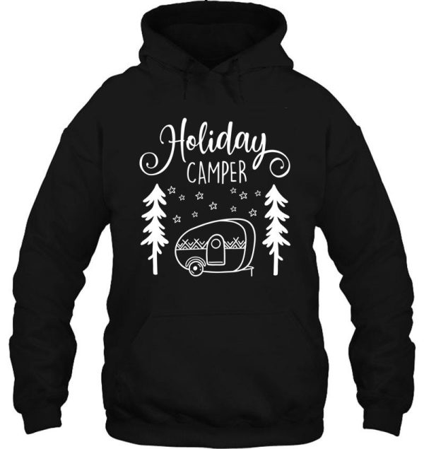 red holiday camper - christmas trailer hoodie