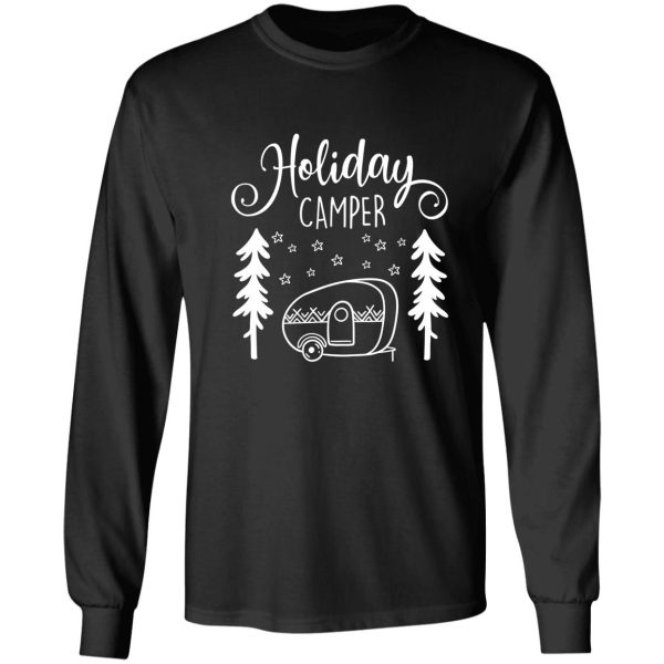 red holiday camper - christmas trailer long sleeve