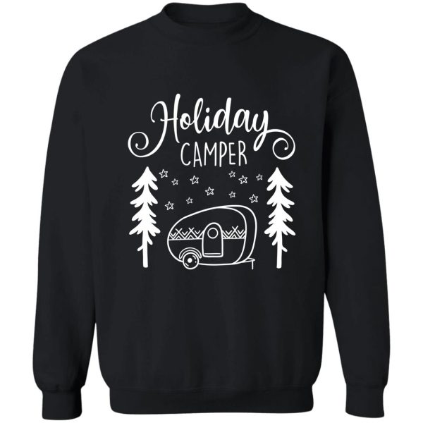 red holiday camper - christmas trailer sweatshirt