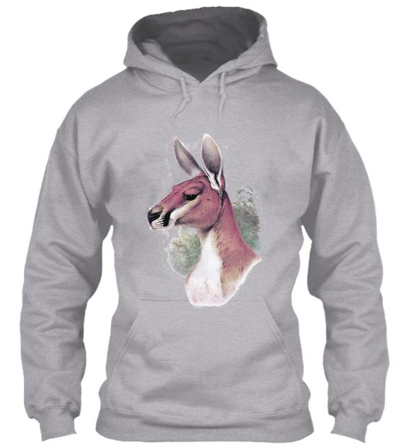 red kangaroo portrait hoodie