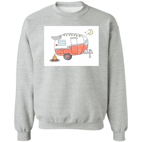 red vintage camper illustration sweatshirt