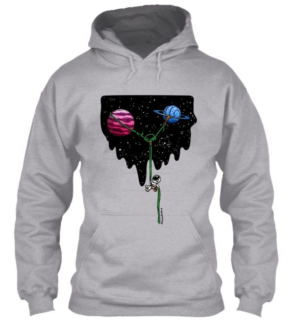 repelling from the galaxy rock climbing hoodie