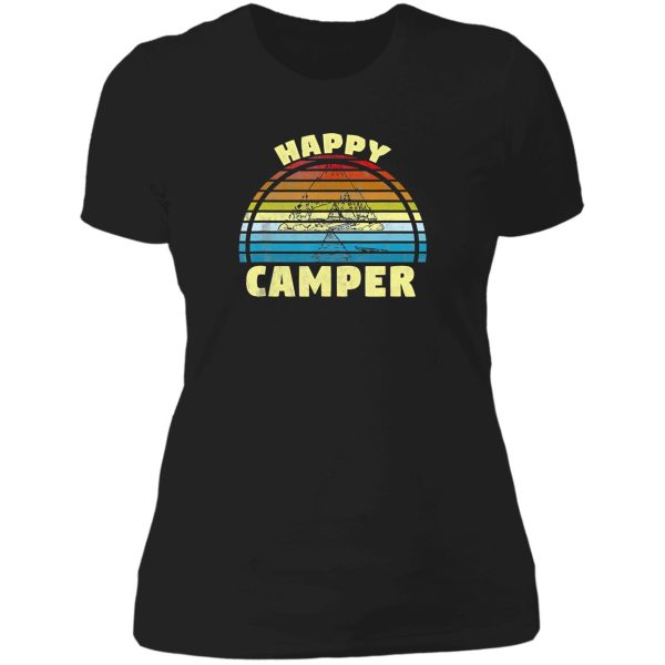 retro camping camper campfire adventure outdoor camper funny mountain lady t-shirt