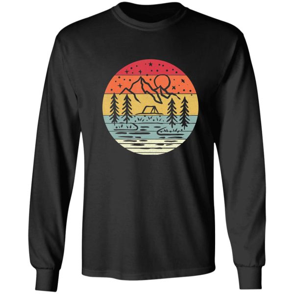 retro camping style camper campfire adventure outdoor camper funny mountain long sleeve