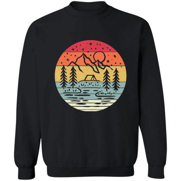 retro camping style camper campfire adventure outdoor camper funny mountain sweatshirt