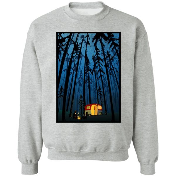 retro twilight camping sweatshirt