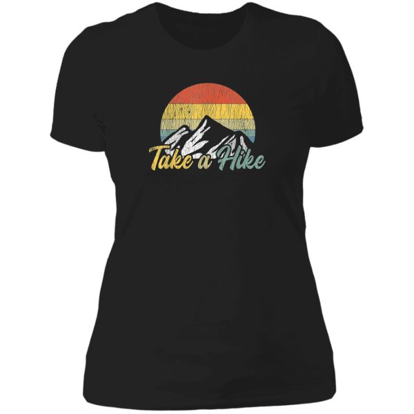 retro vintage take a hike outdoors mountain hiking lover lady t-shirt