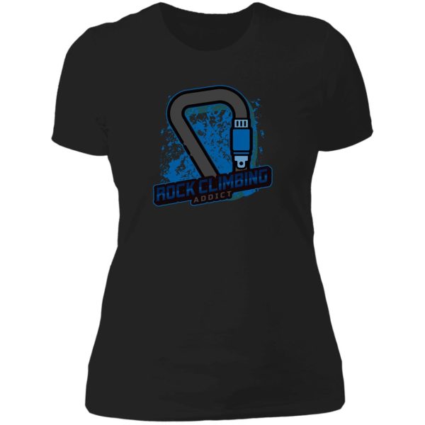 rock climbing addict lady t-shirt