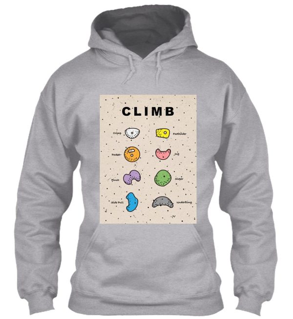 rock climbing art hoodie