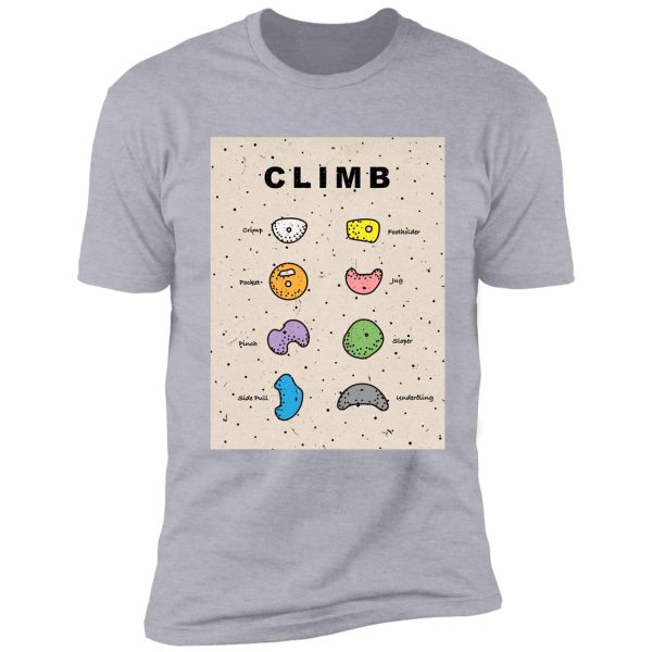 rock climbing art shirt