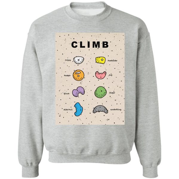 rock climbing art sweatshirt