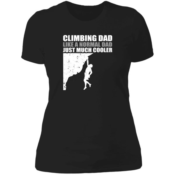 rock climbing dad definition v4 lady t-shirt