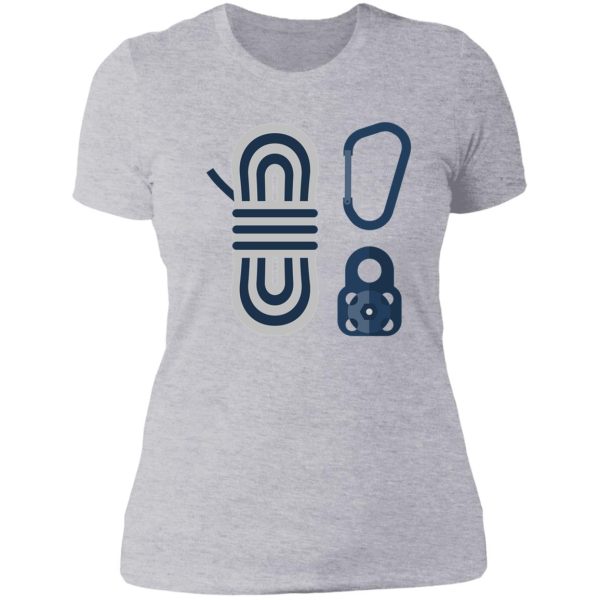 rock climbing equipment lady t-shirt