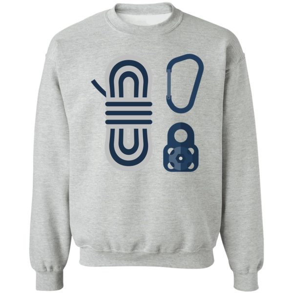 rock climbing equipment sweatshirt