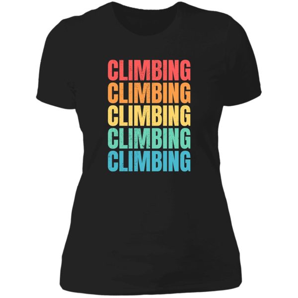 rock climbing lady t-shirt