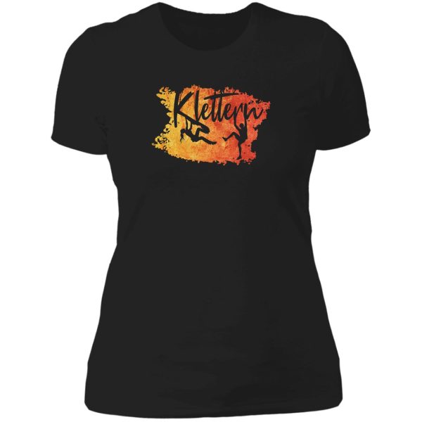 rock climbing lettering climber female climber fire and flame bouldering climbing gifts lady t-shirt