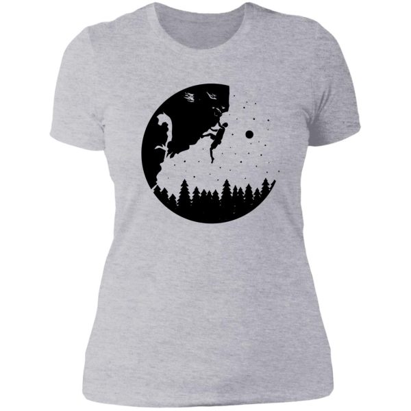 rock climbing man lady t-shirt