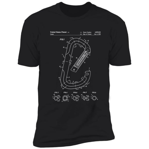 rock climbing patent - climber art - blueprint shirt