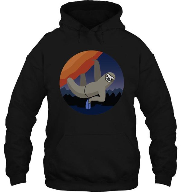 rock climbing sloth red rocks night mode hoodie