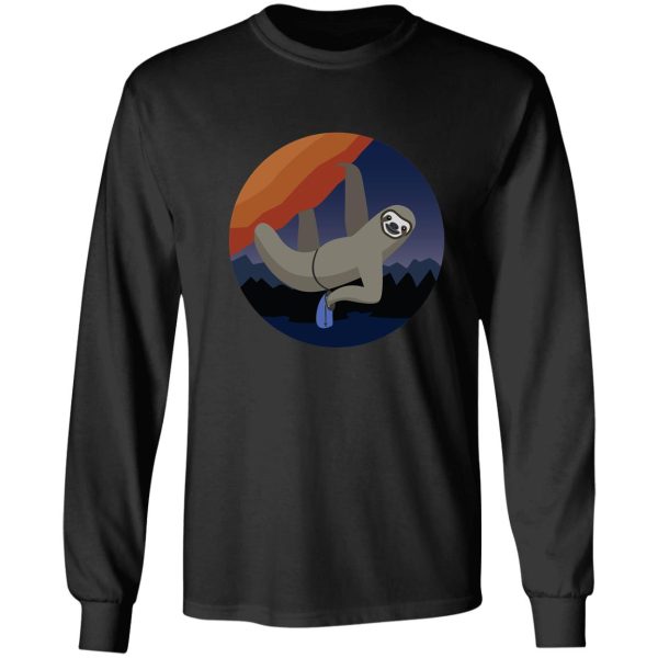 rock climbing sloth red rocks night mode long sleeve