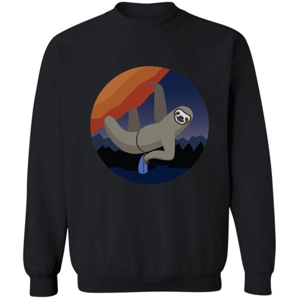 rock climbing sloth red rocks night mode sweatshirt