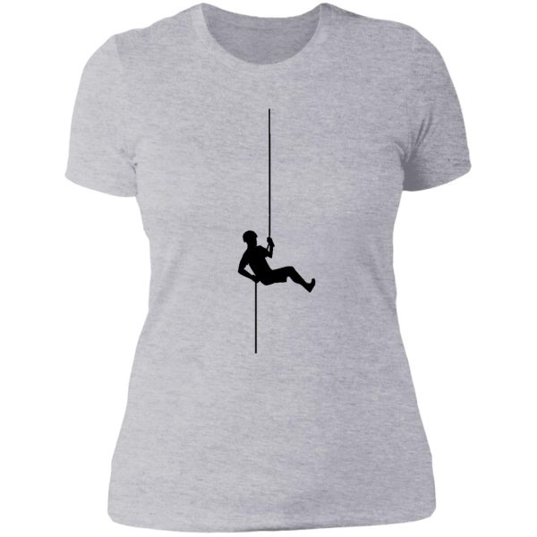 rock climbing t-shirt climber hold rope mountain climb tee lady t-shirt