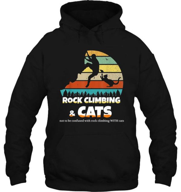 rock climbing with cats hoodie