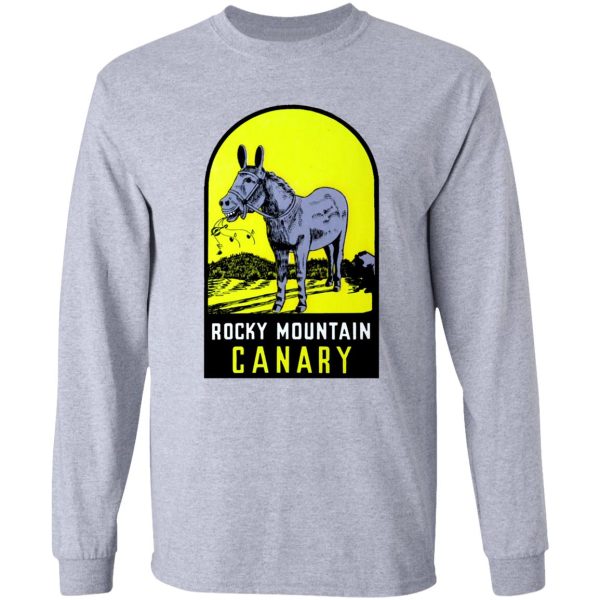 rocky mountain canary vintage travel decal long sleeve