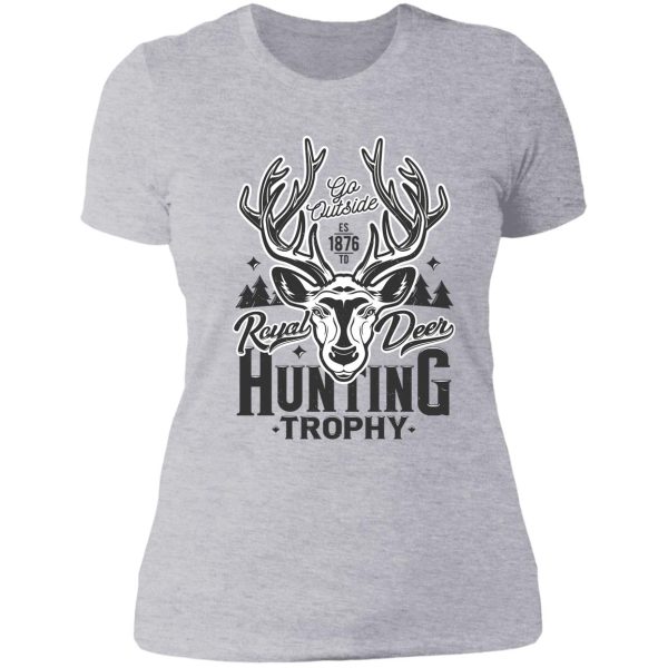 royal deer hunting trophy lady t-shirt
