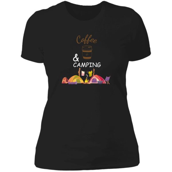 running on coffee and camping camping coffee brother sister dad mom father mother gift for coffee lovers coffee smoke coffee lady t-shirt