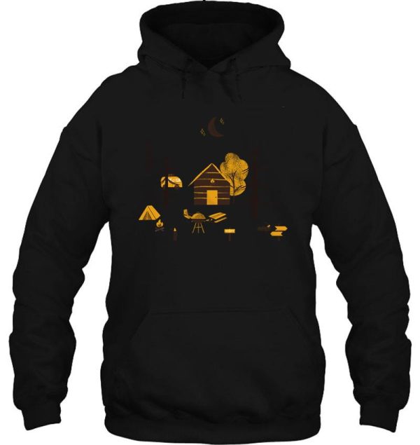 rustic camping at night hoodie