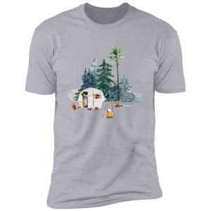 rustic wilderness camping design shirt