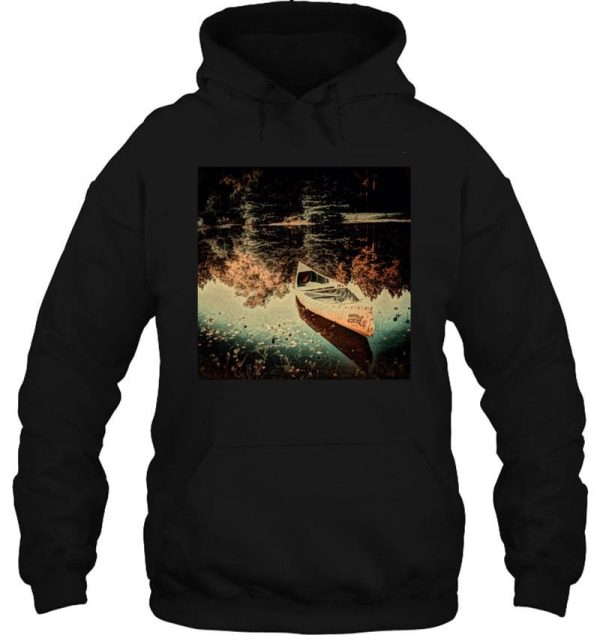 rustic wilderness canoe on lake hoodie