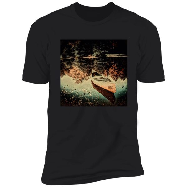 rustic wilderness canoe on lake shirt