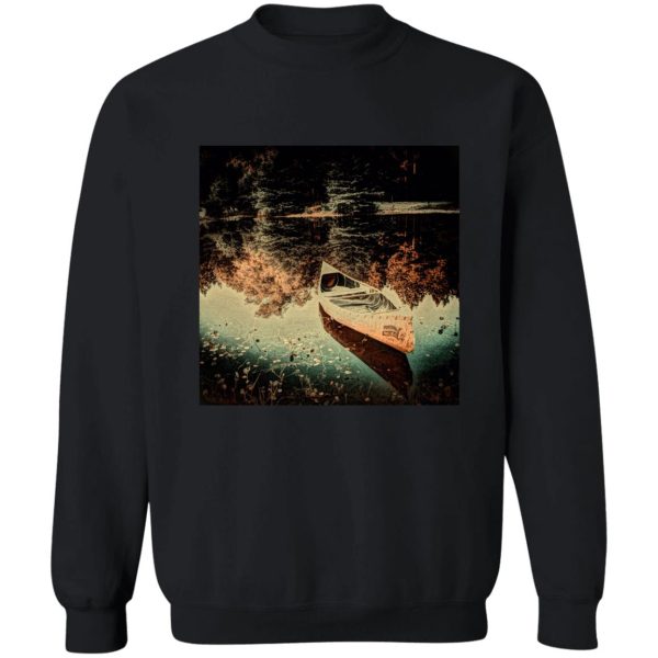 rustic wilderness canoe on lake sweatshirt