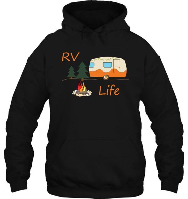 rv camping design for rv life camp fire road travel hoodie