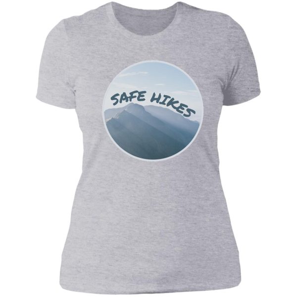 safe hikes lucky logo lady t-shirt