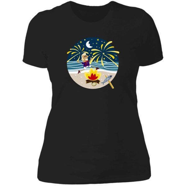 san juan beach party lady t-shirt