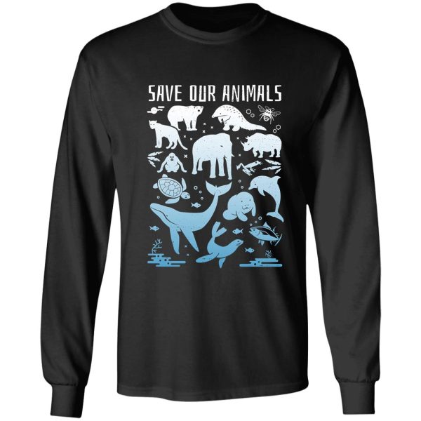 save our animals - endangered animals of the world long sleeve