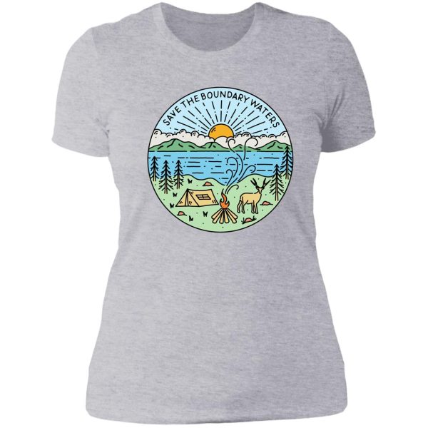 save the boundary waters lady t-shirt