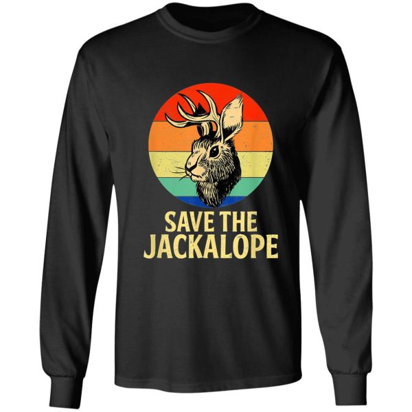 save the jackalope vintage retro camping lover jackalope funny gifts long sleeve