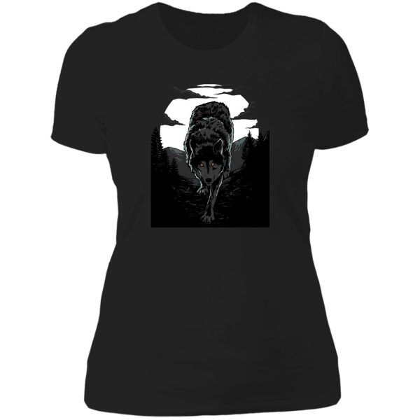 save the wolves wolf lone wolf endangered wolves threatened species wolves protect the wolves of yellowstone wyoming montana lady t-shirt